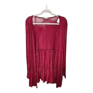 Elegant Red Women's Cardigan